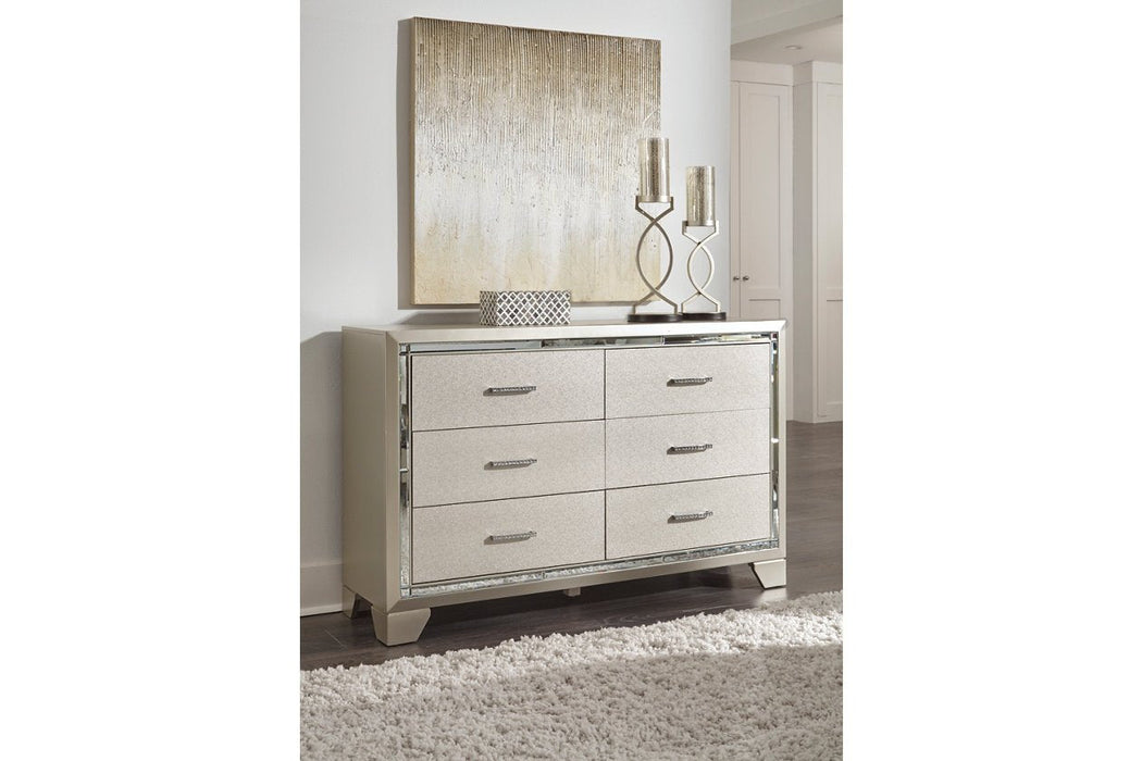 Lonnix Silver Finish Dresser - Lara Furniture