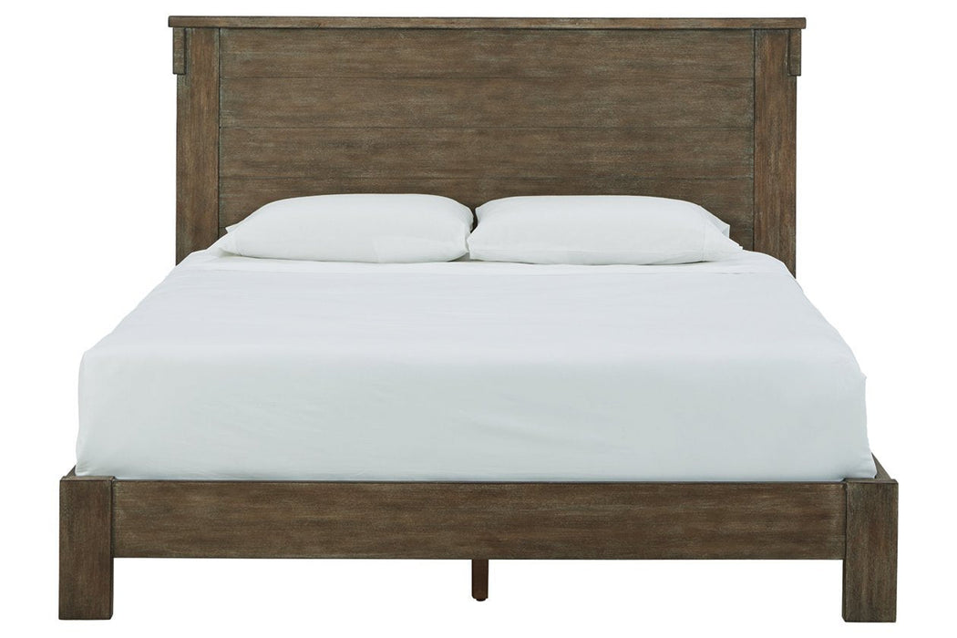 Shamryn Grayish Brown King Panel Bed - Lara Furniture
