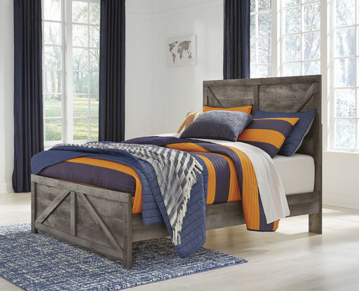 Wynnlow Gray Full Crossbuck Panel Bed - Lara Furniture