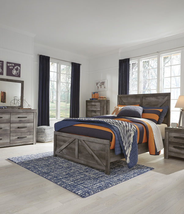 Wynnlow Gray Youth Crossbuck Panel Bedroom Set - Lara Furniture