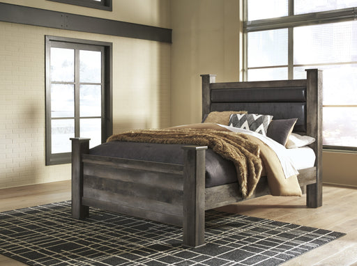 Wynnlow Gray Queen Poster Bed - Lara Furniture