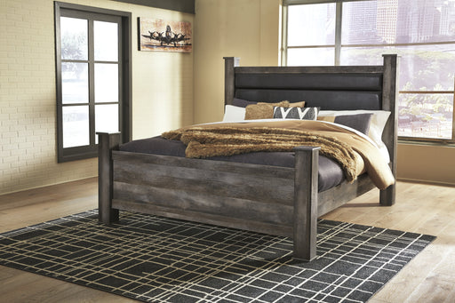 Wynnlow Gray King Poster Bed - Lara Furniture