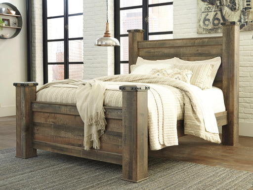 Trinell Brown Queen Poster Bed - Lara Furniture