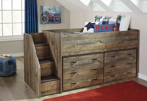 Trinell Brown Twin Loft Bed - Lara Furniture