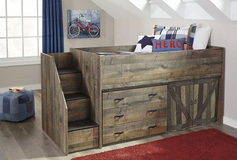 Trinell Brown Storage Loft Bed - Lara Furniture