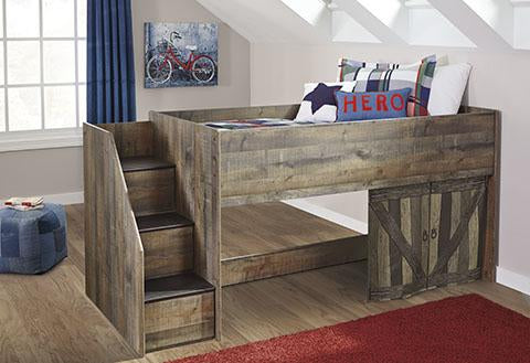 Trinell Brown Twin Loft Bed - Lara Furniture