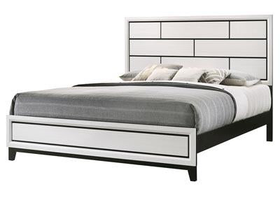 Akerson Chalk White King Panel Bed - Lara Furniture