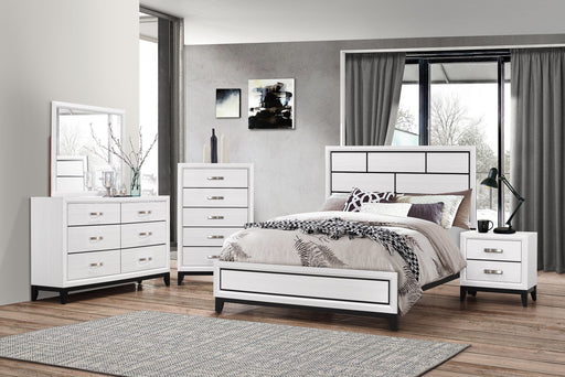 Akerson Chalk White Panel Bedroom Set - Lara Furniture