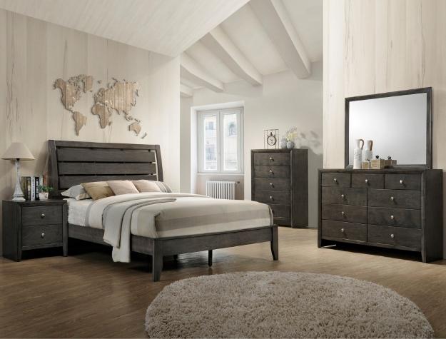 Evan Gray Twin Panel Bed - Lara Furniture