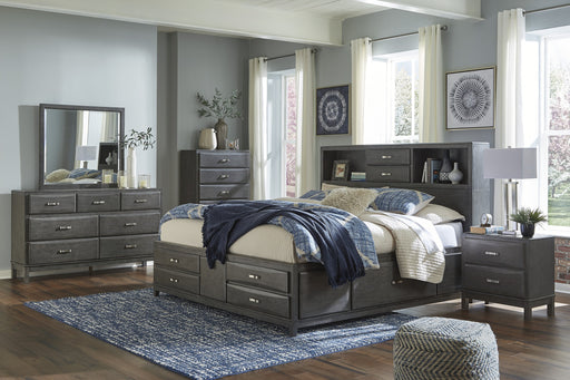 Caitbrook Gray Bookcase Storage Bedroom Set - Lara Furniture