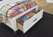 Brynburg White Twin Footboard Storage Platform Bed - Lara Furniture
