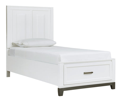 Brynburg White Twin Footboard Storage Platform Bed - Lara Furniture