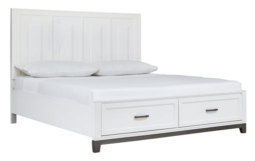Brynburg White Queen Footboard Storage Platform Bed - Lara Furniture