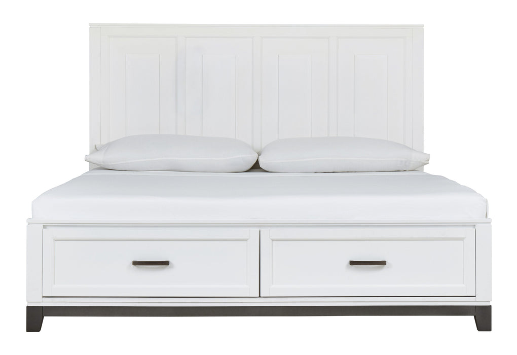 Brynburg White King Footboard Storage Platform Bed - Lara Furniture