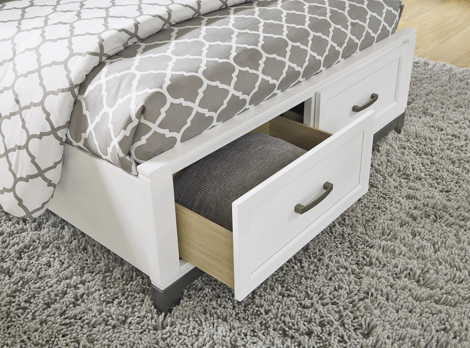 Brynburg White Full Footboard Storage Platform Bed - Lara Furniture