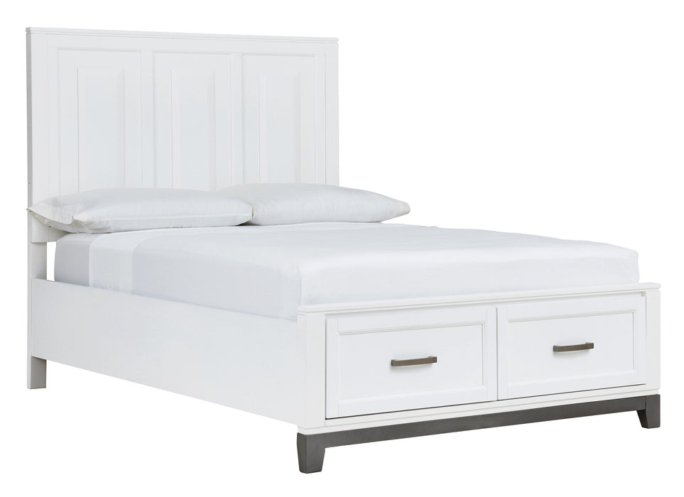 Brynburg White Full Footboard Storage Platform Bed - Lara Furniture