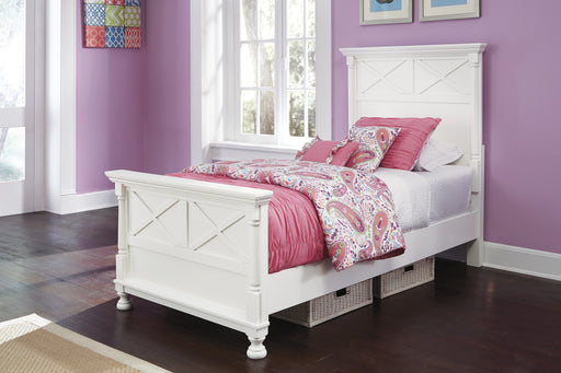 Kaslyn White Twin Panel Bed - Lara Furniture