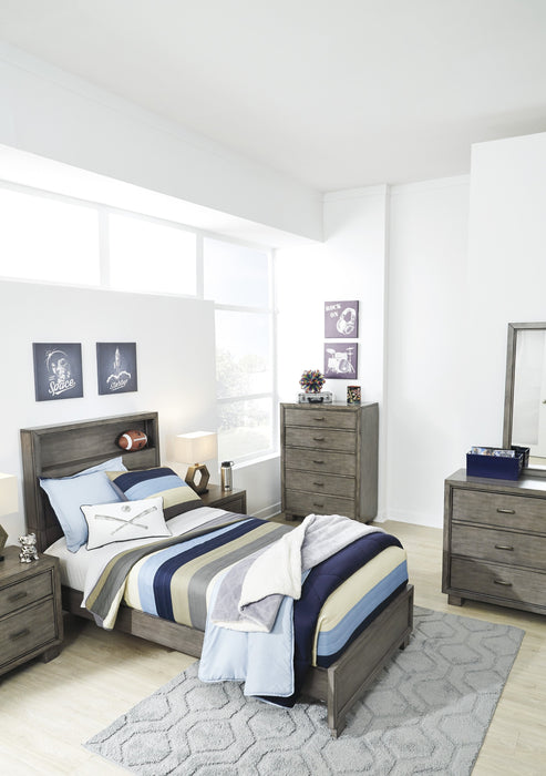 Arnett Gray Youth Bookcase Bedroom Set - Lara Furniture