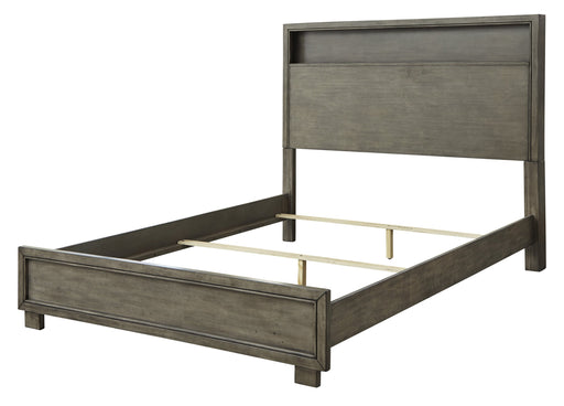Arnett Gray Queen Bookcase Bed - Lara Furniture