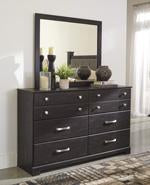 Reylow Dark Brown Bedroom Mirror - Lara Furniture