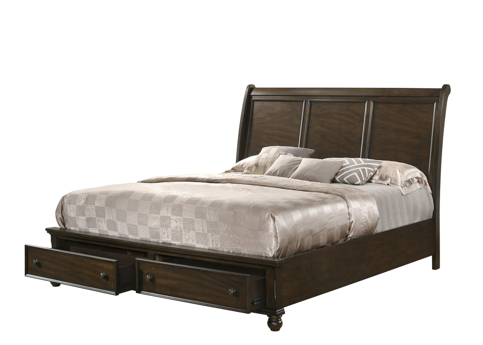 Lara Brown Storage Platform Bedroom Set - Lara Furniture