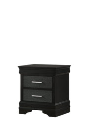 Amalia Black Nightstand - Lara FurnitureNightstand