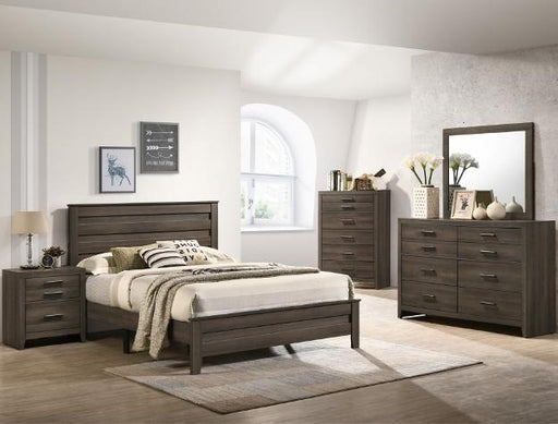 Marley Brown King Panel Bed - Lara Furniture