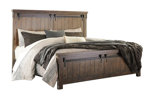Lakeleigh Brown King Panel Bed - Lara Furniture