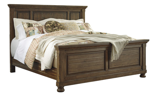 Flynnter Medium Brown King Panel Bed - Lara Furniture