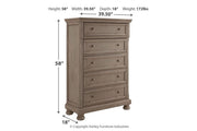 Lettner Light Gray Chest of Drawers - Lara FurnitureChest