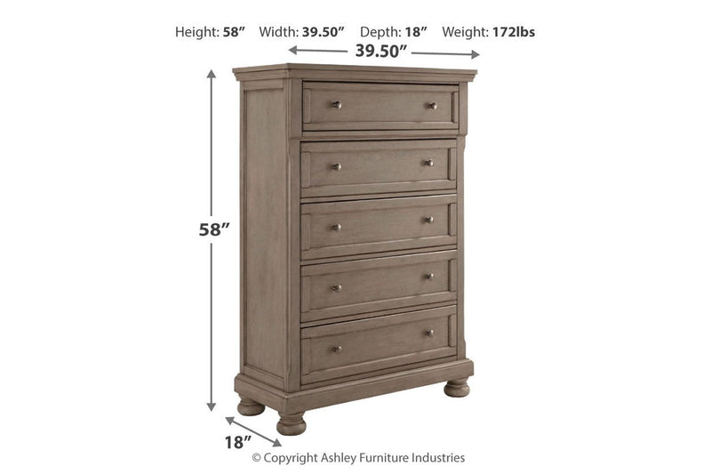 Lettner Light Gray Chest of Drawers - Lara FurnitureChest