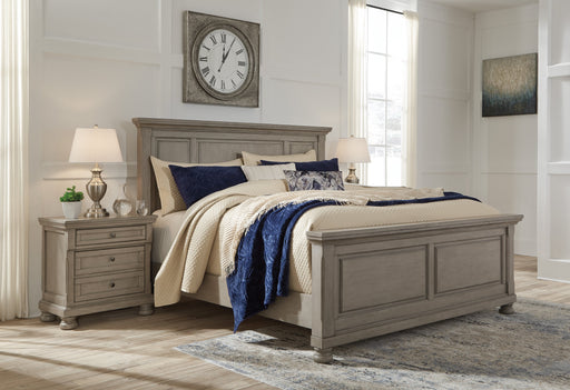 Lettner Light Gray Panel Bedroom Set - Lara Furniture