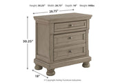 Lettner Light Gray Nightstand - Lara FurnitureNightstand