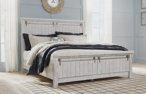 Brashland White King Panel Bed - Lara Furniture