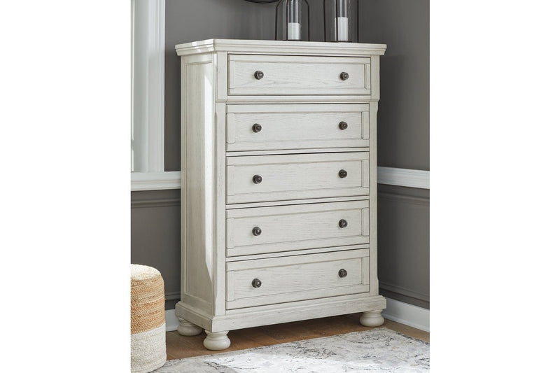 Robbinsdale Antique White Chest of Drawers - Lara FurnitureChest