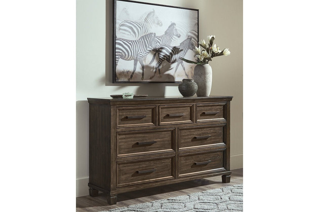 Johurst Grayish Brown Dresser - Lara Furniture