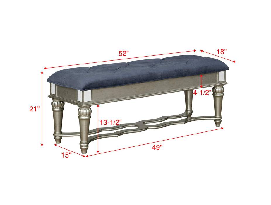 Sterling Silver Bedroom Bench - Lara Furniture