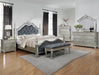 Sterling Silver Mirrored King Poster Bed - Lara Furniture