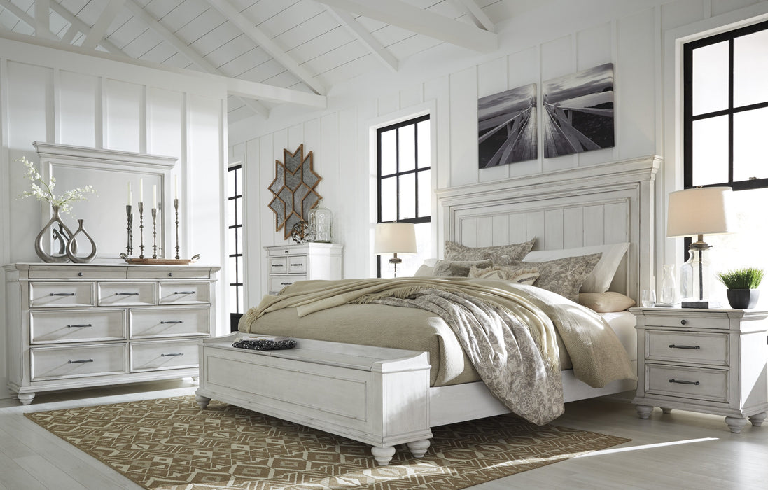Kanwyn Whitewash Queen Panel Storage Bed - Lara Furniture