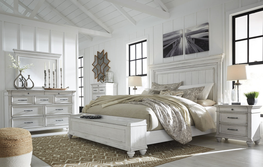 Kanwyn Whitewash Panel Storage Bedroom Set - Lara Furniture