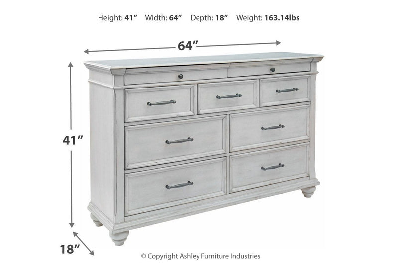 Kanwyn Whitewash Dresser - Lara FurnitureDresser