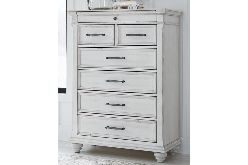 Kanwyn Whitewash Chest of Drawers - Lara FurnitureChest