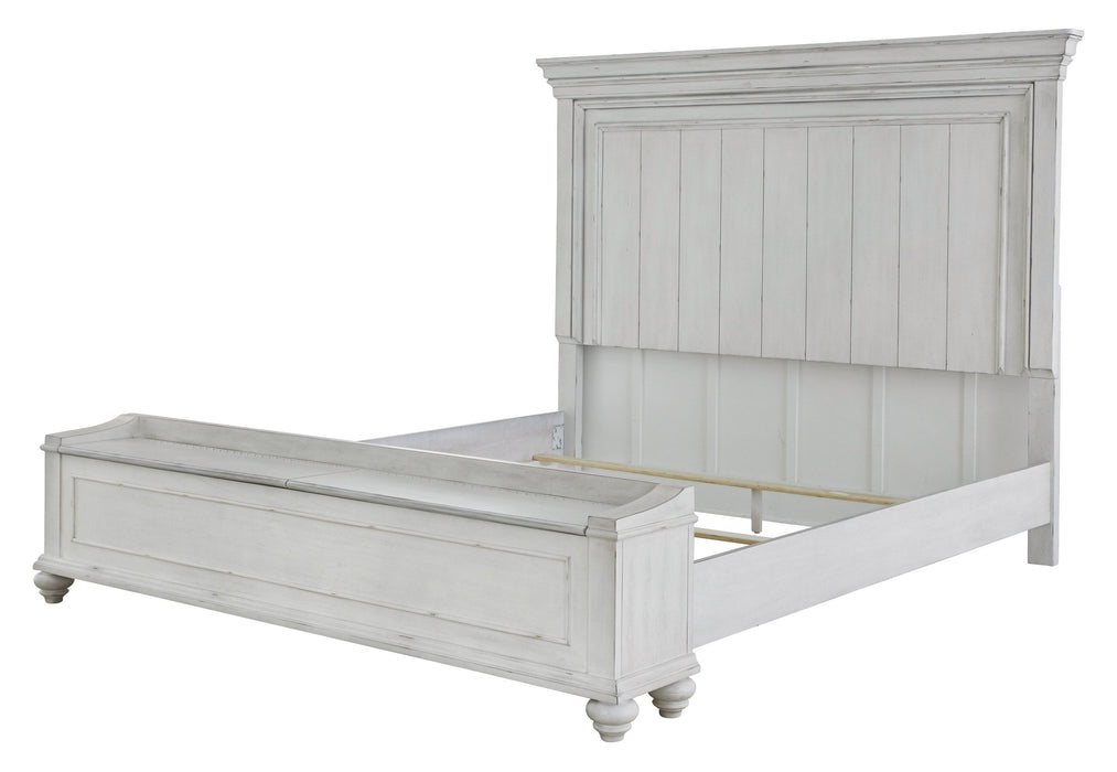 Kanwyn Whitewash Queen Panel Storage Bed - Lara Furniture