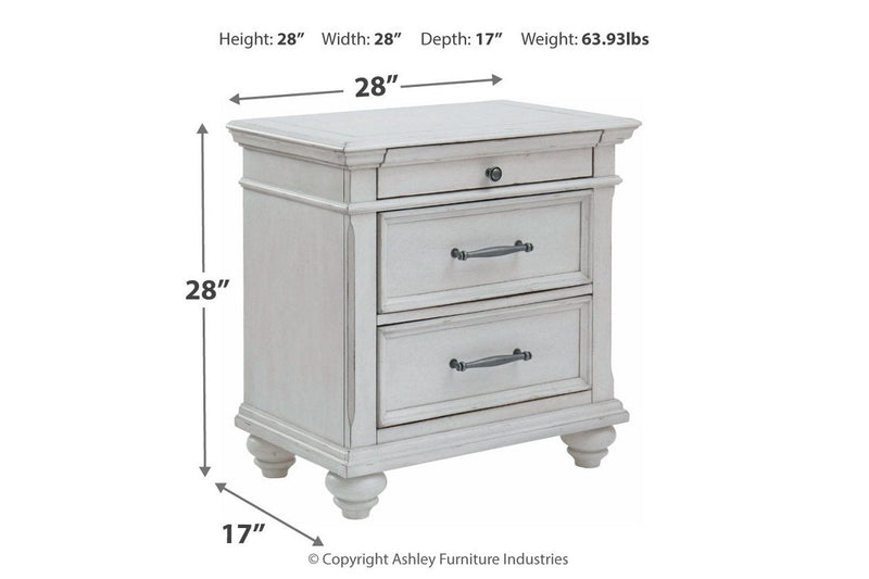 Kanwyn Whitewash Nightstand - Lara FurnitureNightstand
