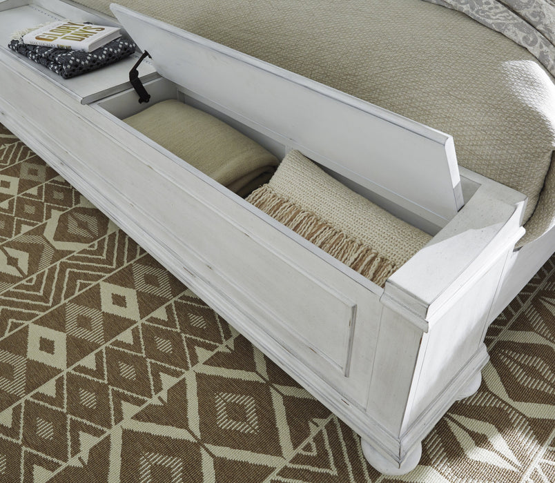 Kanwyn Whitewash Panel Storage Bedroom Set - Lara Furniture