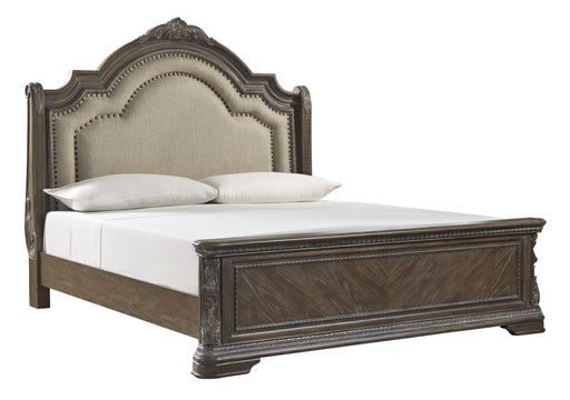 Charmond Brown Queen Sleigh Bed - Lara Furniture