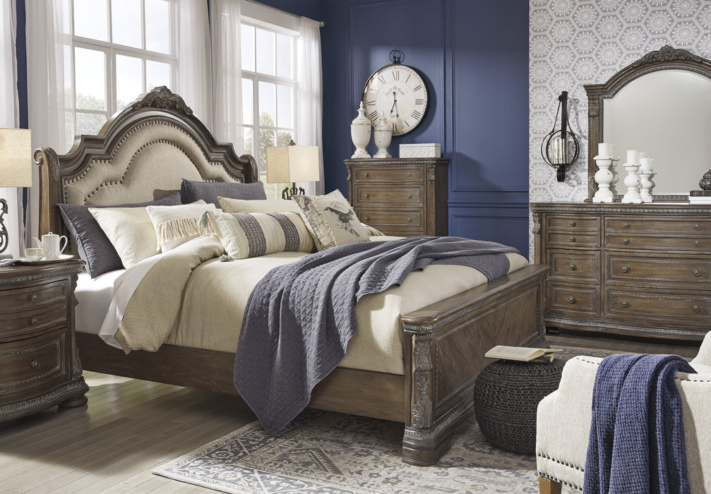 Charmond Brown Sleigh Bedroom Set - Lara Furniture