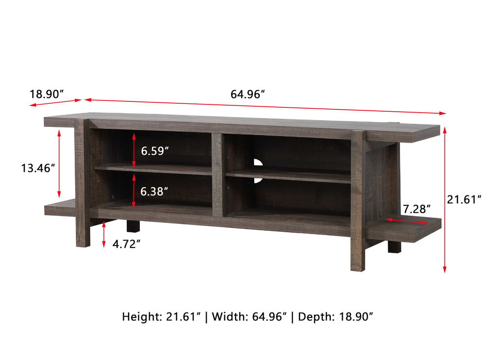 Tacoma Brown 65" TV Stand - Lara Furniture