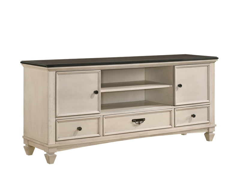 Saywer Antique 68" White/Brown TV Stand - Lara FurnitureTV Stand