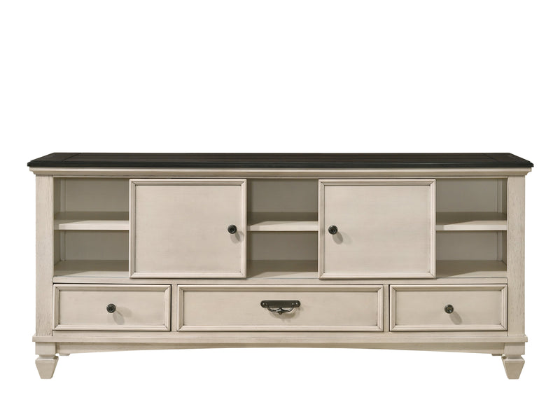 Saywer Antique 68" White/Brown TV Stand - Lara FurnitureTV Stand